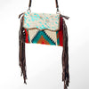 ADBG236 American Darling Handcrafted Western Cross body Bag with Saddle Blanket and Fringes