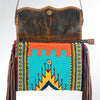 ADBG236 American Darling Handcrafted Western Cross body Bag with Saddle Blanket and Fringes