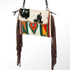 ADBG236 American Darling Handcrafted Western Cross body Bag with Saddle Blanket and Fringes