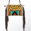 ADBG236 American Darling Handcrafted Western Cross body Bag with Saddle Blanket and Fringes