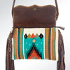 ADBG236 American Darling Handcrafted Western Cross body Bag with Saddle Blanket and Fringes