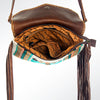 ADBG236 American Darling Handcrafted Western Cross body Bag with Saddle Blanket and Fringes
