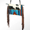 ADBG236 American Darling Handcrafted Western Cross body Bag with Saddle Blanket and Fringes