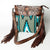 ADBGZ222 Tooled Leather & Grey Wool Crossbody Bag with Fringe - Southwestern Western Shoulder Purse