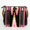 ADBGZ228 Pink Aztec Wool & Tooled Leather Crossbody Bag - Western Fringe Purse
