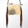ADBG109 American Darling Hair-On Cowhide Western Crossbody Bag with Leather Fringe Detail