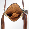 ADBG109 American Darling Hair-On Cowhide Western Crossbody Bag with Leather Fringe Detail