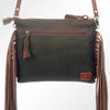 ADBG109 American Darling Hair-On Cowhide Western Crossbody Bag with Leather Fringe Detail