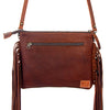 ADBG109 American Darling Hair-On Cowhide Leather Western Crossbody Bag with Fringes