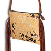 ADBG109 American Darling Hair-On Cowhide Western Crossbody Bag with Leather Fringe Detail