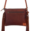 ADBG109 American Darling Hair-On Cowhide Western Crossbody Bag with Leather Fringe Detail