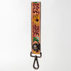 ADBRF130 Hand Tooled Sunflower Leather Wristlet Keychain - Painted Cactus & Western Concho