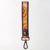 ADBRF132 Hand Tooled Leather Sunflower Wristlet Keychain - Western Style with Concho Accent