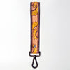 ADBRF132 Hand Tooled Leather Sunflower Wristlet Keychain - Western Style with Concho Accent