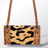 ADBG518 American Darling Hand Tooled Leather & Hair-On Cowhide Western Crossbody Bag