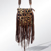 ADBG522 American Darling Hand Tooled Strap & Hair-On Cowhide Western Cross body Bag with Fringes