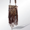 ADBG522 American Darling Hand Tooled Strap & Hair-On Cowhide Western Cross body Bag with Fringes
