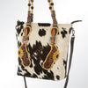ADBG540BRW American Darling Hand Tooled Floral Leather & Hair-On Cowhide Western Tote Bag