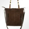 ADBG540BRW American Darling Hand Tooled Floral Leather & Hair-On Cowhide Western Tote Bag