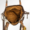 ADBG540BRW American Darling Hand Tooled Floral Leather & Hair-On Cowhide Western Tote Bag