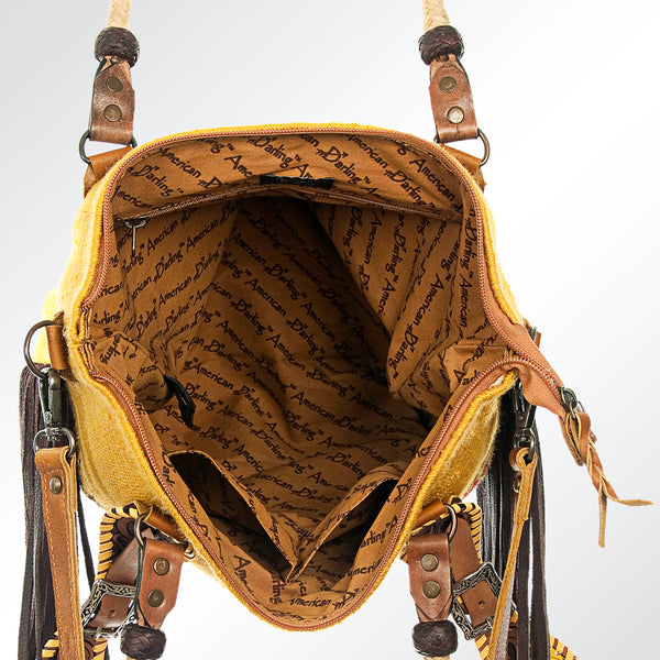 ADBG540DAR1 American Darling Hand Tooled Floral & Woven Saddle Blanket Western Tote Bag