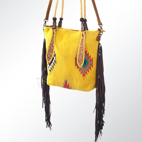 ADBG541 American Darling Hand Tooled & Woven Saddle Blanket Western Tote Bag