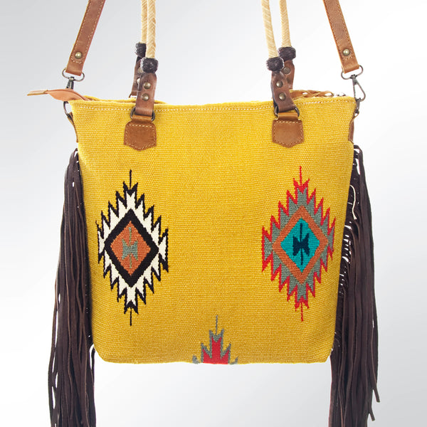 ADBG541 American Darling Hand Tooled & Woven Saddle Blanket Western Tote Bag