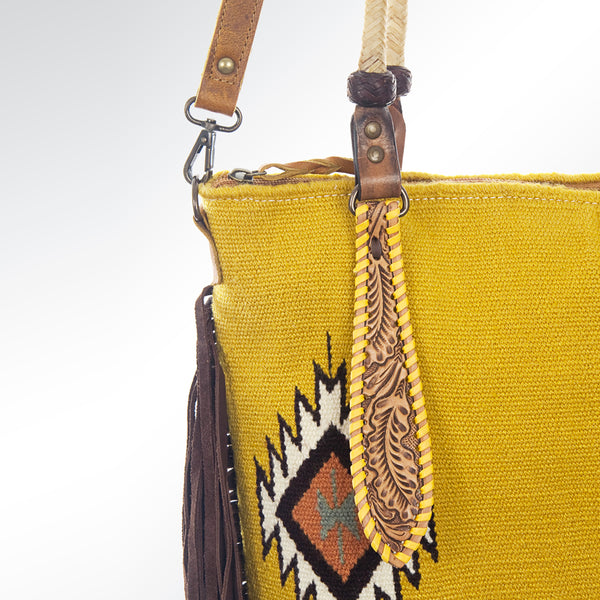 ADBG541 American Darling Hand Tooled & Woven Saddle Blanket Western Tote Bag
