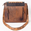 ADBG543 American Darling Hand Tooled Floral Leather Western Messenger Bag with Fringes