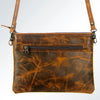 ADBG546MUS American Darling Cowhide & Pink Hand Tooled Leather Fringe Crossbody Bag