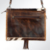 ADBG548BRW American Darling Hand Tooled Floral Leather & Hair-On Cowhide Western Envelop Bag
