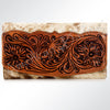 ADBG549TAW American Darling Hair-On-Hide Leather Wallet with Tooled Floral Flap Western Trifold Clutch