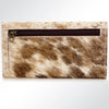 ADBG549TAW American Darling Hair-On-Hide Leather Wallet with Tooled Floral Flap Western Trifold Clutch