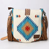 ADBG551DAR1 American Darling Hand Crafted Western Leather Large Cross body Bag with Saddle Blanket