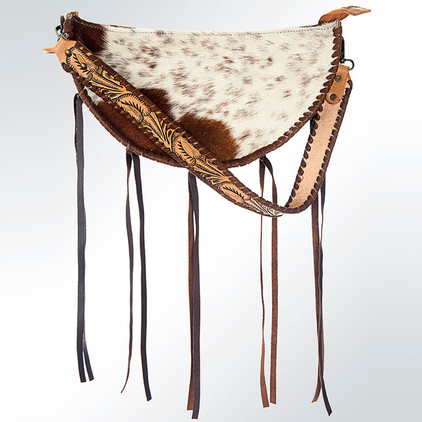 ADBG552 American Darling Hand Tooled Floral Leather & Hair-On Cowhide Western Hobo Bag