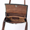 ADBG553BRW American DarlingWestern Cowhide & Leather Long Fringe Studded Crossbody