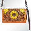 ADBG554 American Darling Hand Tooled Floral Leather Western Organiser Bag