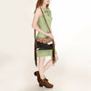 ADBG555 American Darling Hand Tooled Floral Leather & Hair-On Cowhide Small Cross body Bag