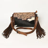 ADBG555 American Darling Hand Tooled Floral Leather & Hair-On Cowhide Small Cross body Bag
