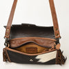 ADBG555 American Darling Hand Tooled Floral Leather & Hair-On Cowhide Small Cross body Bag
