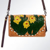 ADBG558 American Darling Hand Tooled Floral & Cactus Leather Western Organiser Bag