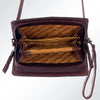 ADBG559 American Darling Hand Tooled Floral Leather Western Organiser Bag with Longhorn