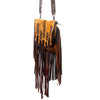 ADBG519 American Darling Hand Tooled Strap & Hair-On Cowhide Western Messenger Bag with Fringes