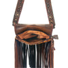 ADBG519 American Darling Hand Tooled Strap & Hair-On Cowhide Western Messenger Bag with Fringes