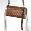 ADBG584 American Darling Hand Tooled Floral Carved & Braided Western Leather Organiser Bag
