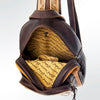 ADBG560 American Darling Hand Tooled Floral Leather Western Backpack with Turquoise Concho