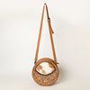 ADBG563TAW American Darling Hand Tooled Floral Leather & Hair-On Cowhide Western Canteen Bag