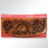ADBG572 American Darling Hand Tooled Floral Leather Western Wallet Bag with Rose Design