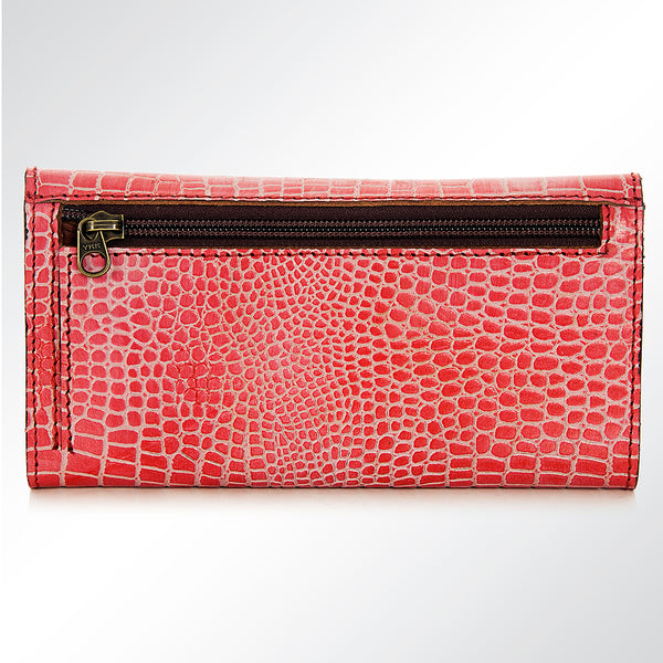 ADBG572 American Darling Hand Tooled Floral Leather Western Wallet Bag with Rose Design