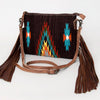ADBG236 American Darling Handcrafted Cross body Bag with Hand-Woven Saddle Blanket & Fringes